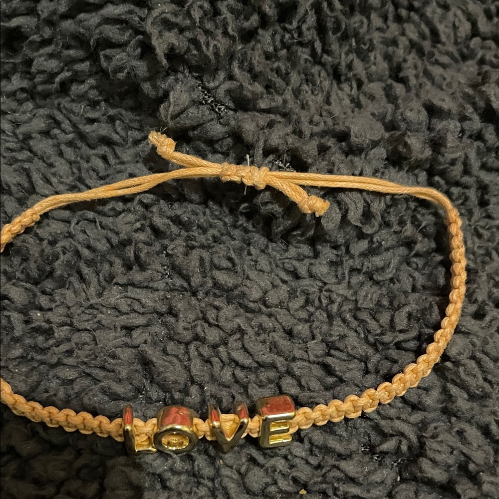 Hand Crafted Gold 'LOVE' Bracelet - Picture 2 of 8